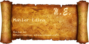 Mahler Edina névjegykártya