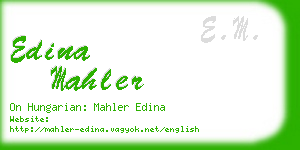 edina mahler business card